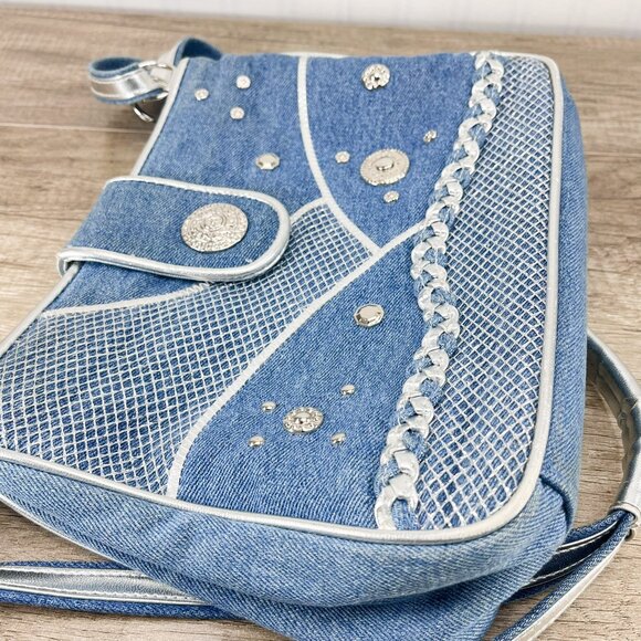 Vintage Y2K Jean Purse by Warren Reed, 2000's Era Blue Jean Handbag - Picture 6 of 9